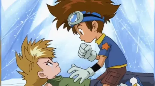 数码宝贝09太一把亚古兽当球踢？太一与大和重逢，二人却打了起来