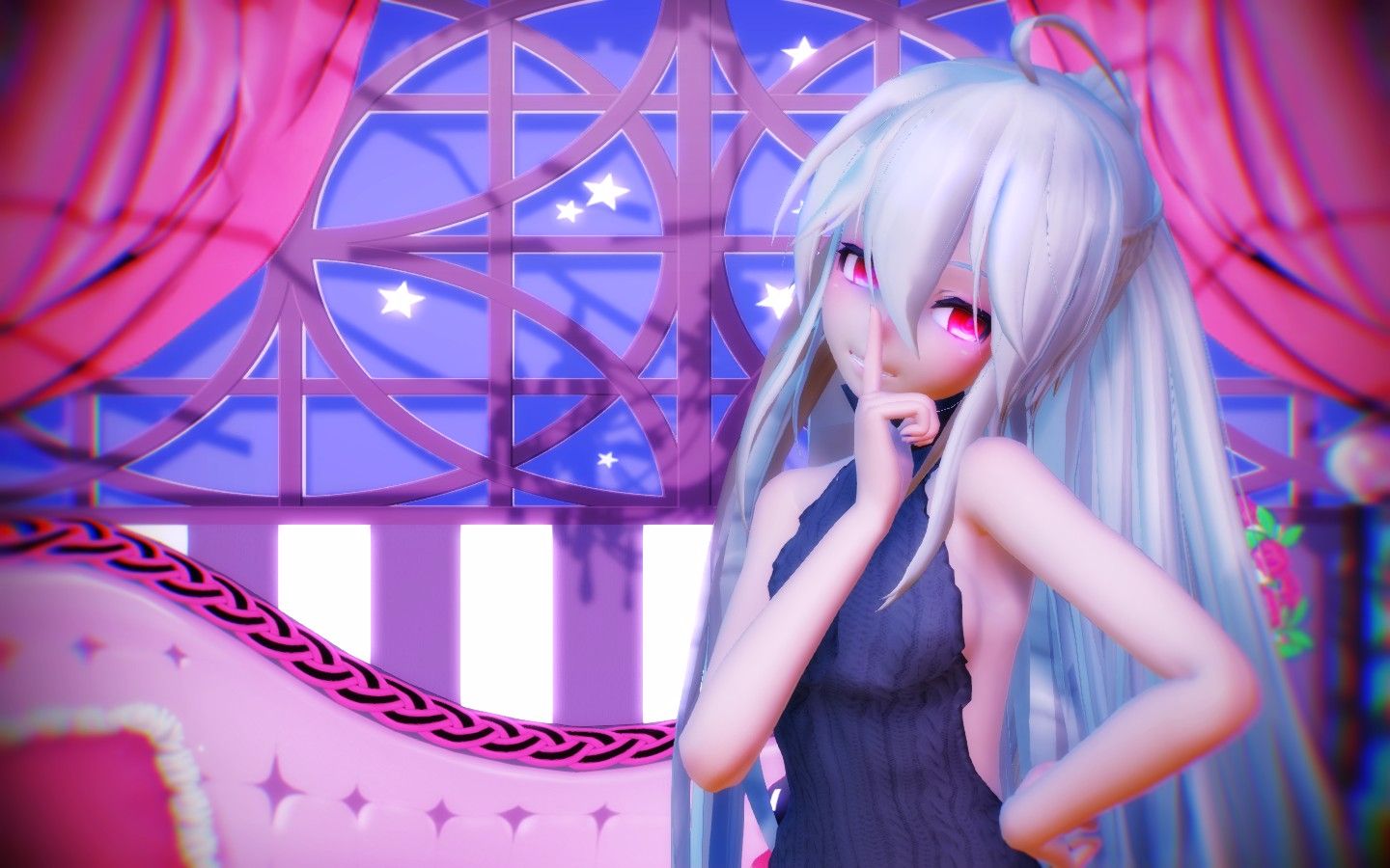 【mmd】美美露背毛衣装弱音姐姐galaxias!