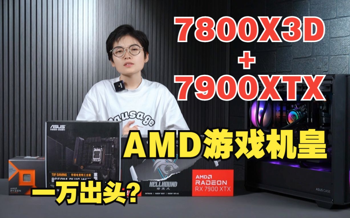 【玩出花】AMD卡皇7900XTX+游戏U皇7800X3D，能不能站着，把这B给他装了？
