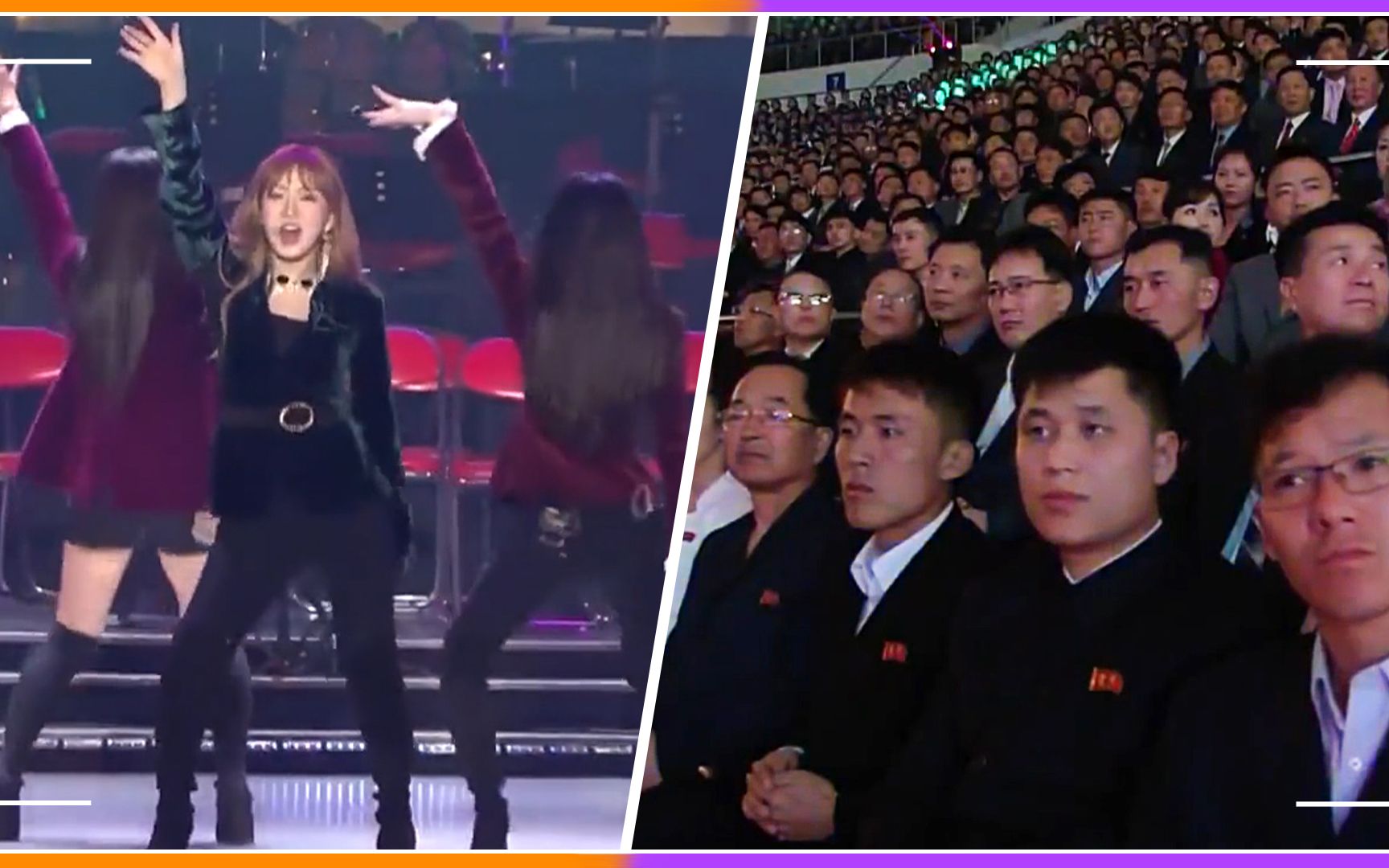 笑不活了，韩国女团到朝鲜表演劲歌热舞，台下观众反应太精彩