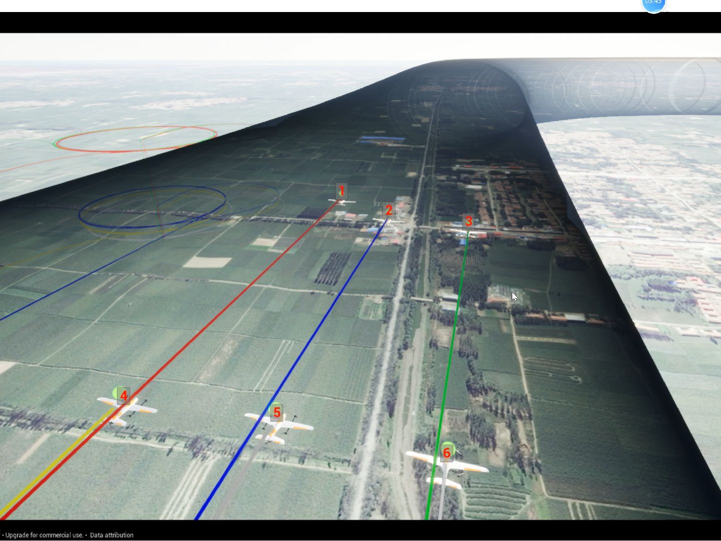 固定翼集群超低空飞行验证仿真视频