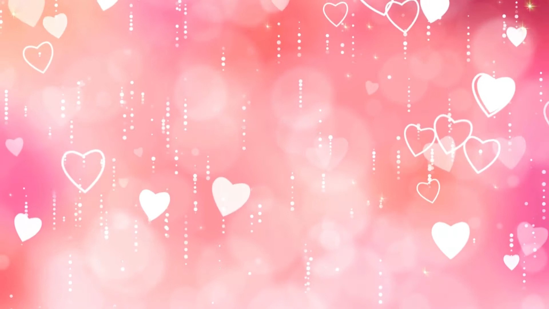 【舞台背景】27- 粉色爱心粒子降落动态循环视频背景❤️ 浪漫梦幻舞蹈晚会年会循环动画