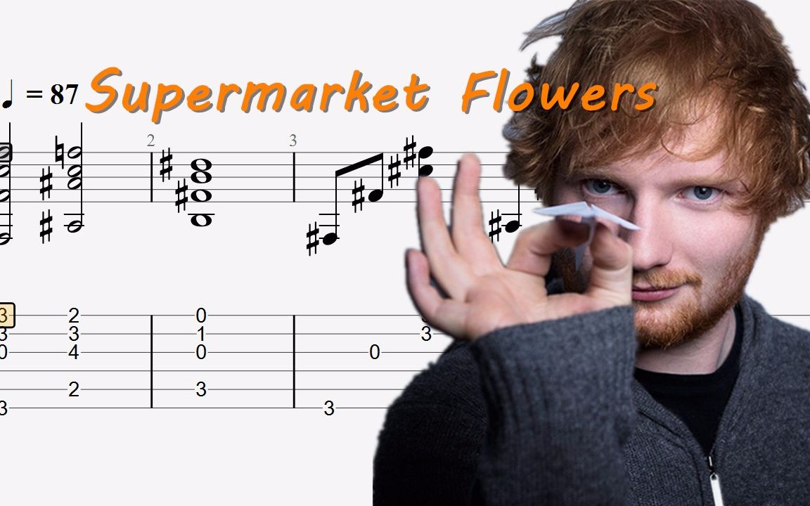 Supermarket Flowers Ed Sheeran 指弹吉他谱 附吉他谱下载_哔哩哔哩_bilibili