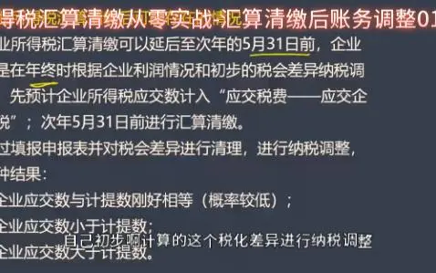 企业所得税汇算清缴从零实战-汇算清缴后账务调整01