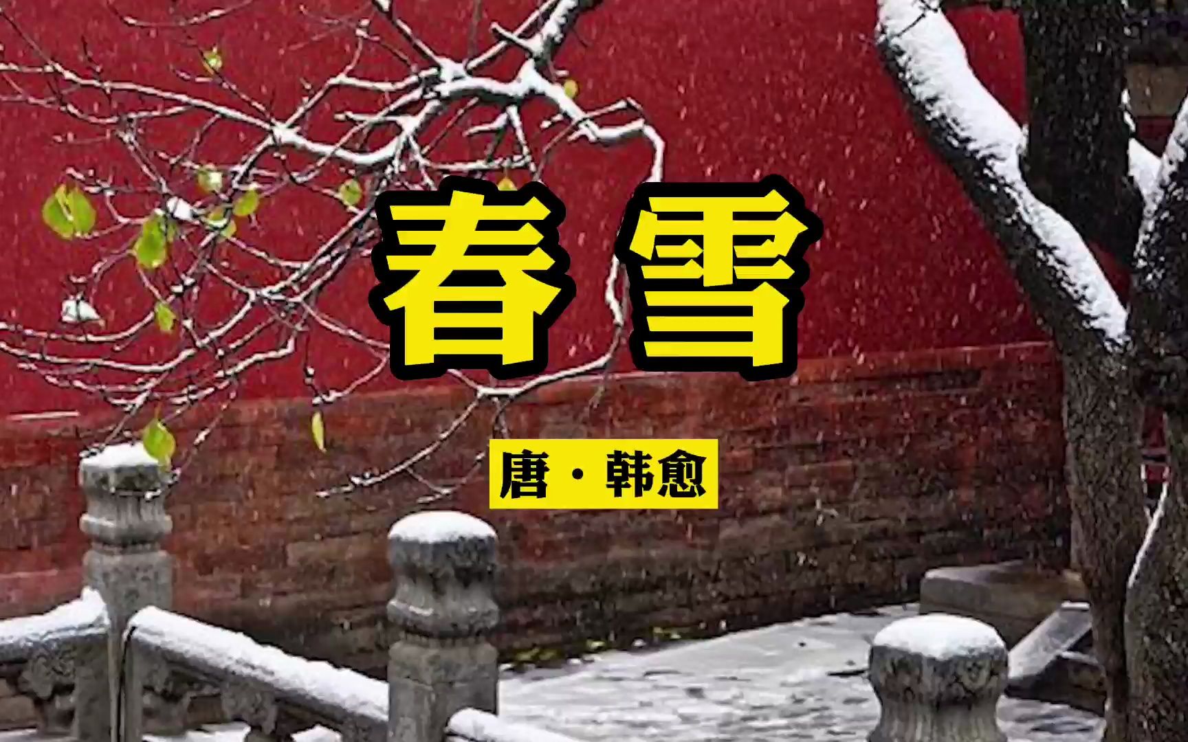 诵读经典：《春雪》韩愈