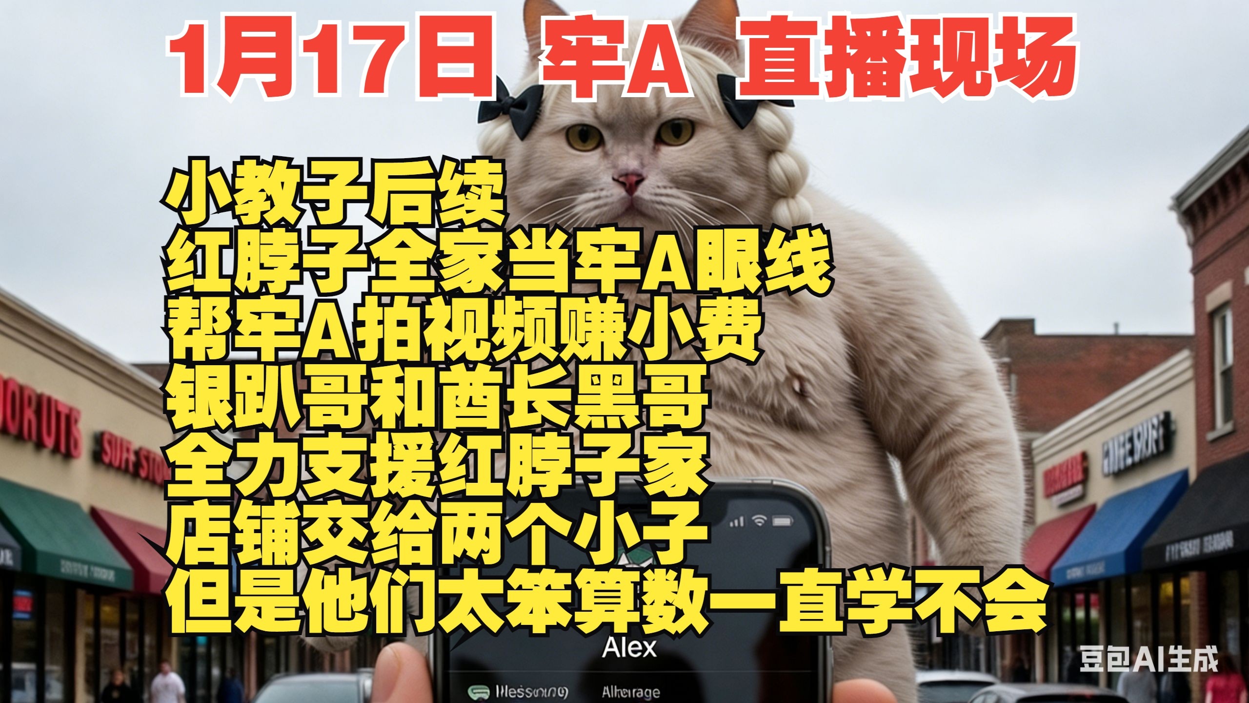 牢A回国首播，二十万人在线⚠️小教子后续⚠️红脖子全家得到，银趴哥和酋长黑哥全力支援 ⚠️基本上可以过的很好⚠️店铺交给两个小子⚠️但是他们太笨算数一直学不会