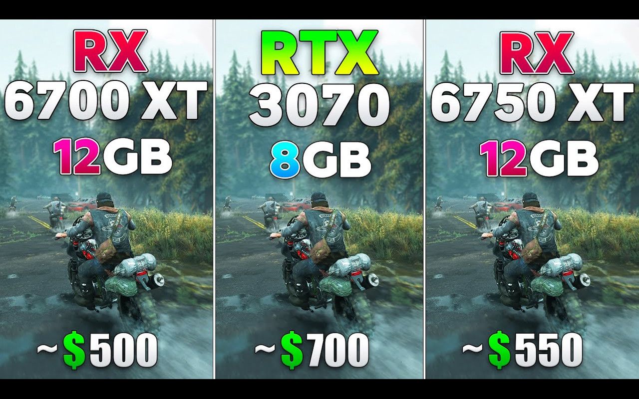 RX 6750 XT vs RTX 3070 vs RX 6700 XT | 2K分辨率8款游戏对比测试-哔 