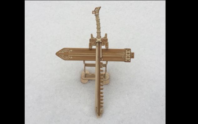 竹筷子加雪糕棒制作秦时明月卫庄佩剑——鲨齿