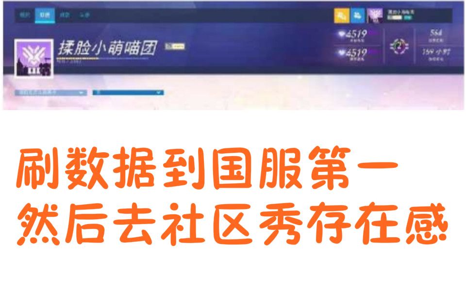 破事水,本人自称国服第一小美,最近讨论一位玩家刷一波数据,然后去社区秀存在感