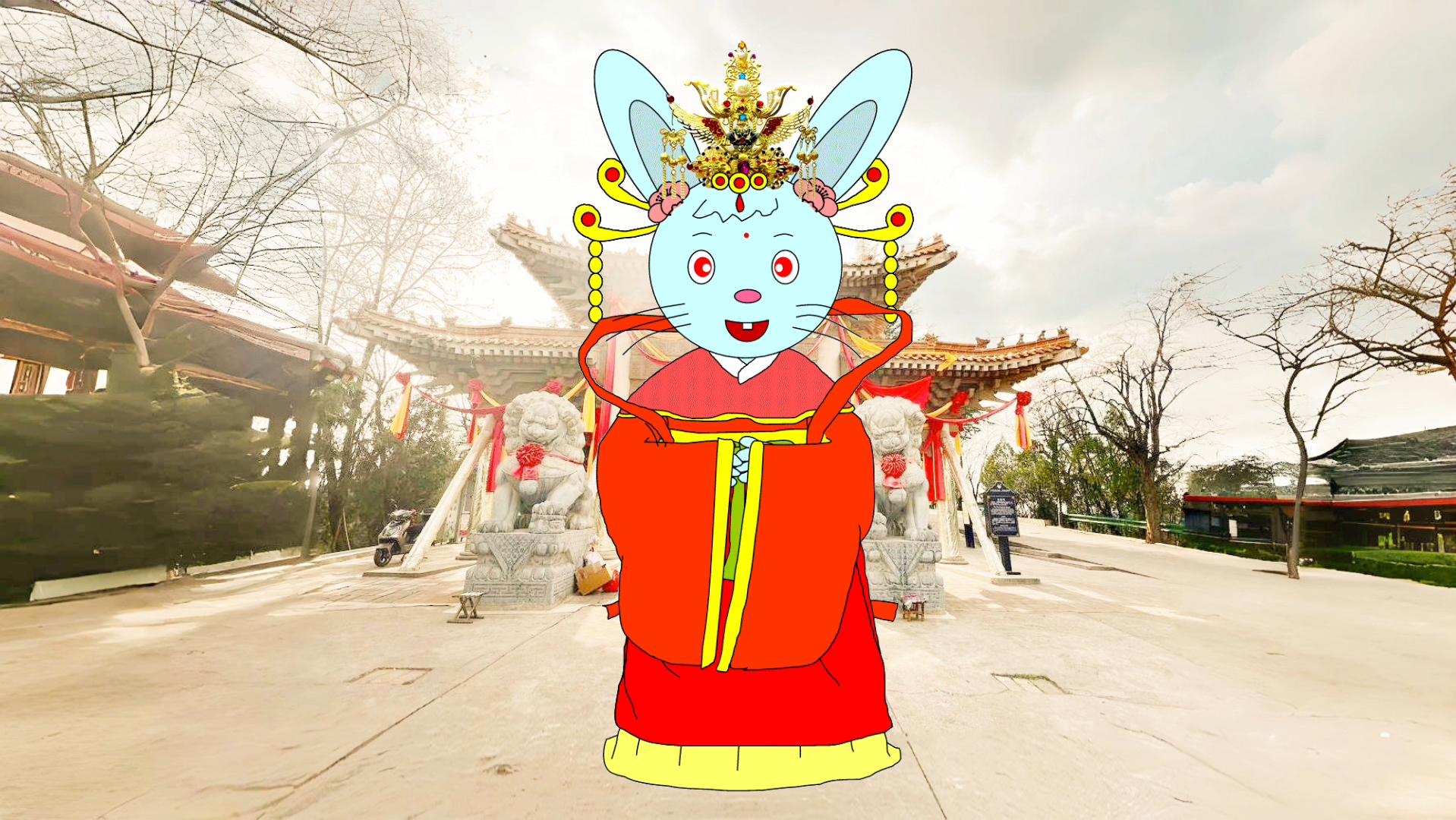 王母娘娘形态的小兔阿布