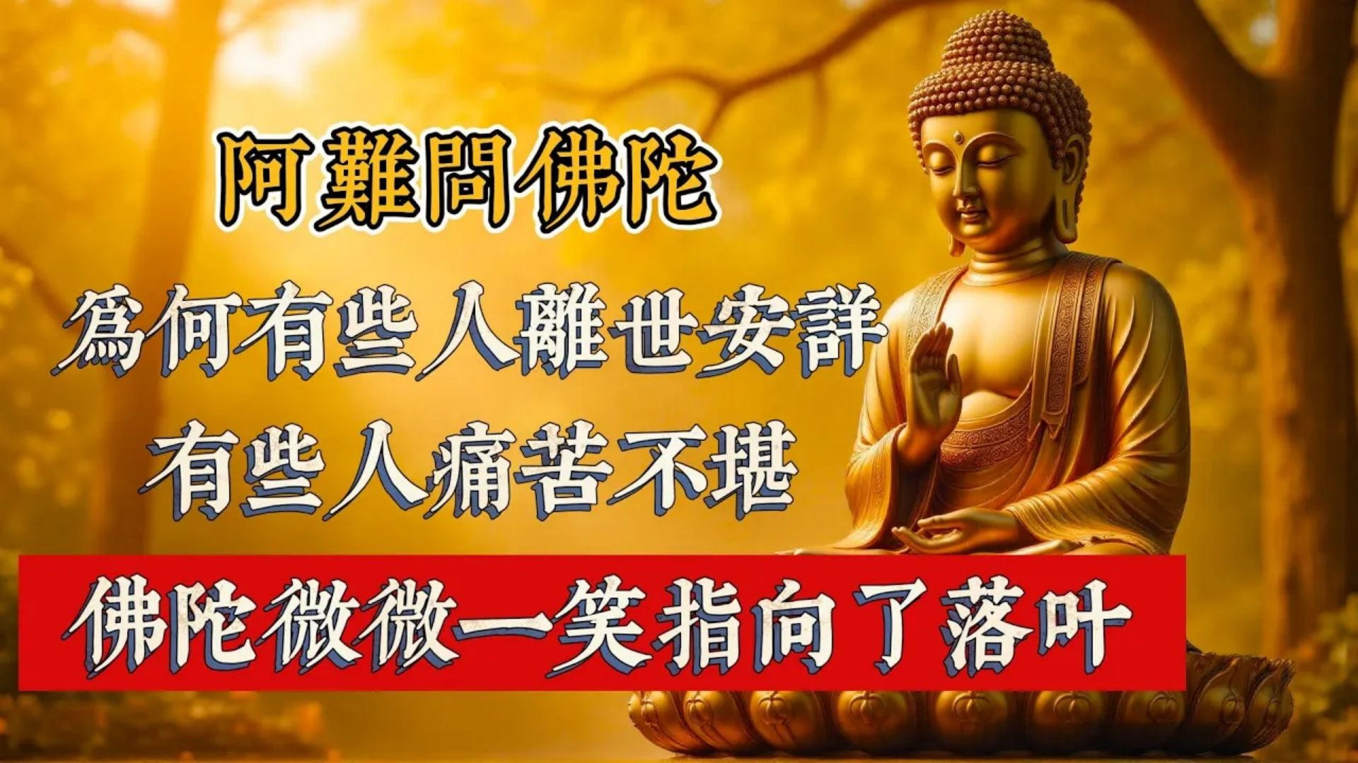 阿难问佛陀：为何有些人离世安详，有些人痛苦不堪？佛陀微微一笑指向了落叶