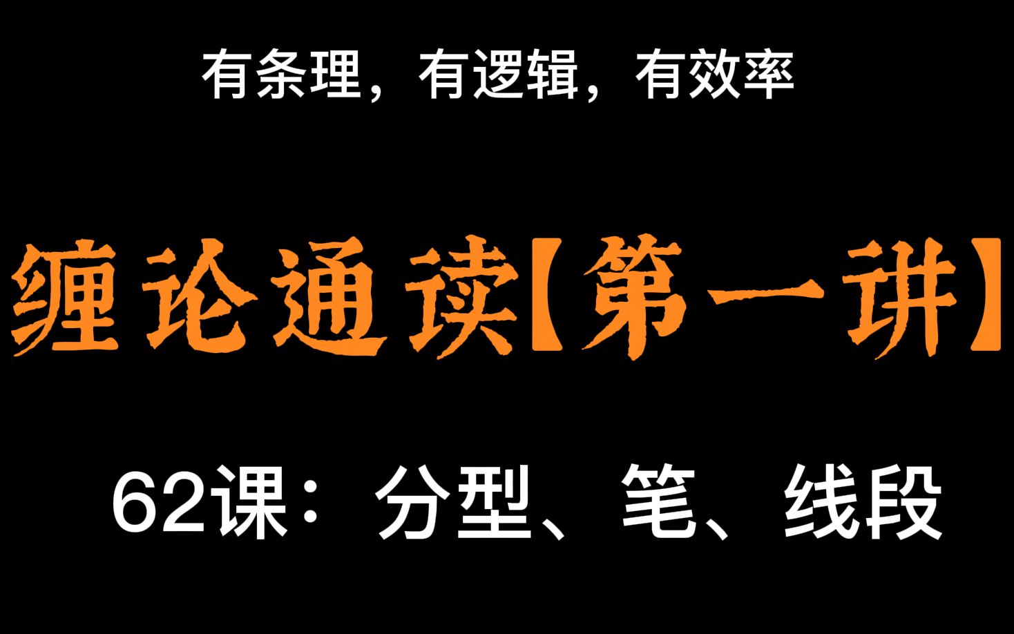 【有逻辑的讲缠论】第一讲：第62课——笔、分型、中枢