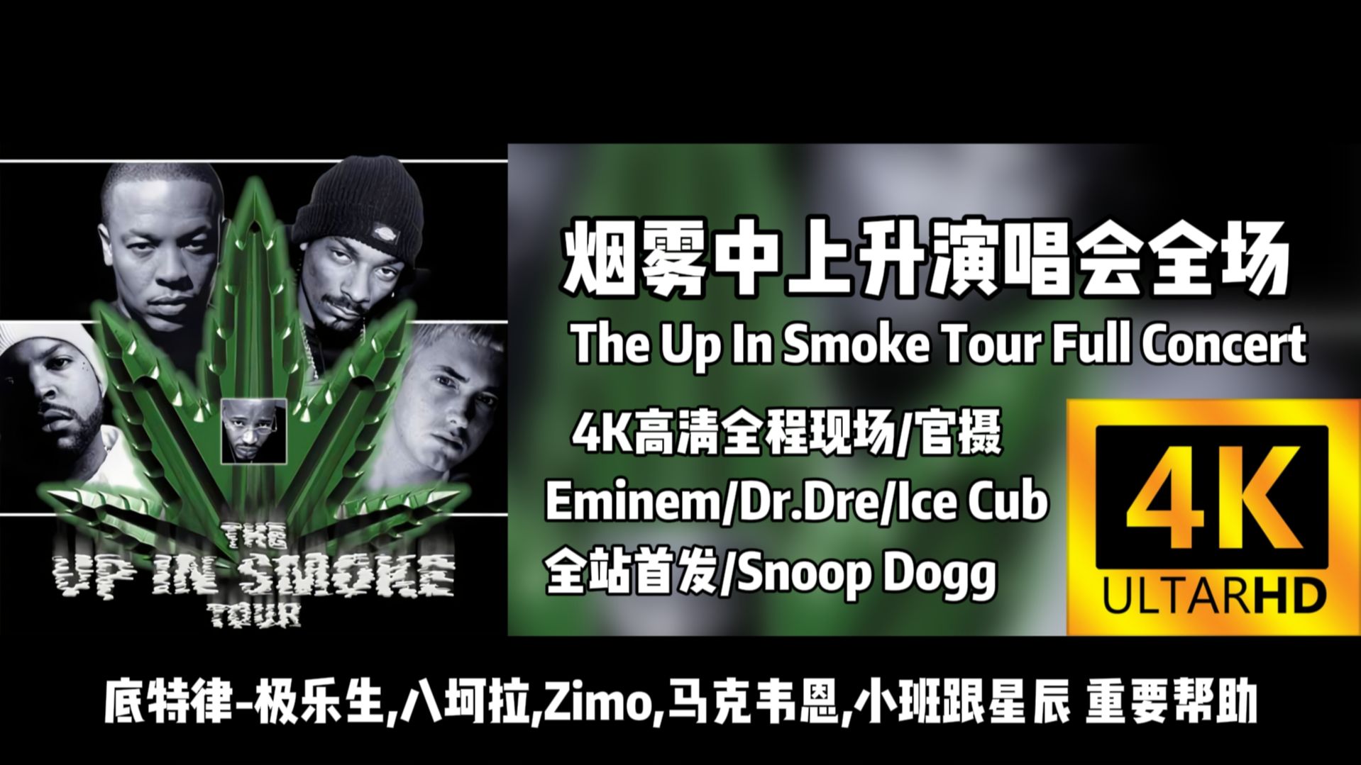 【Eminem/Dr.Dre/Snoop Dogg/4K高清现场/全程演唱会】2001年烟雾中上升演唱会【2001 The Up In Smoke Tour】