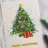 油画棒｜华丽圣诞树贺卡系列·绘画教程视频