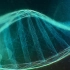 c606 2K画质蓝色高科技生物科学DNA染色体梯形粒子动画科技感科普科学宣传背景动态视频素材