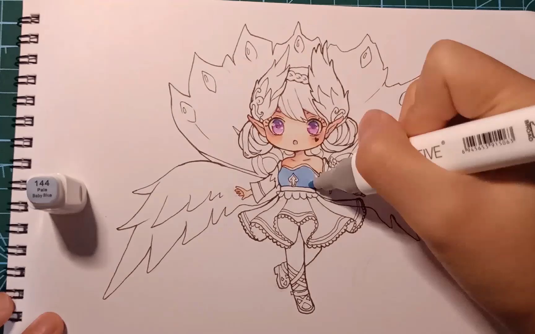 【马克笔】原创手绘王者荣耀小乔同人,勾线手抖,上色就毁