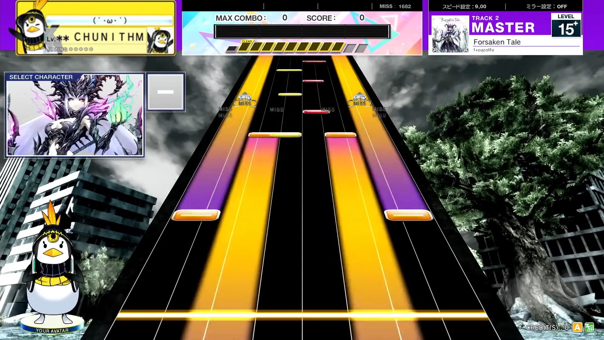 【CHUNITHM/中二节奏】谱面确认 Forsaken Tale [MASTER 15+］ (流速9.0)