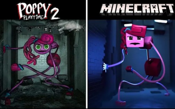 【搬运YouTube】Poppy playtime 2 vs Minecraft 捉迷藏镜头(长腿妈咪)