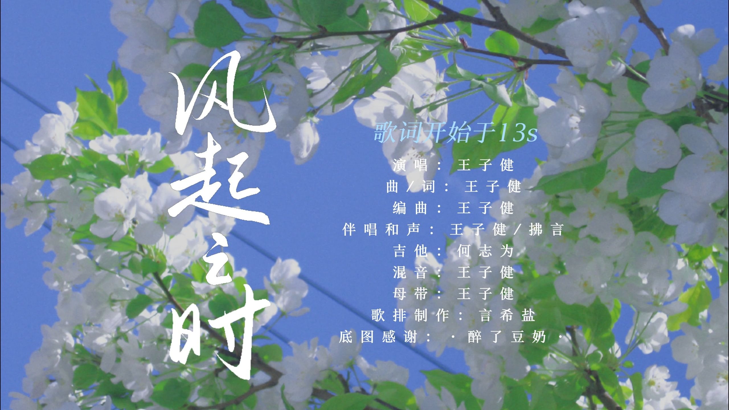 【动态歌词排版】《风起之时》-王子健|适合青春、暗恋、cp向、回忆向“好想念 那一天那一面那个夏天 你就这样出现我的跟前”