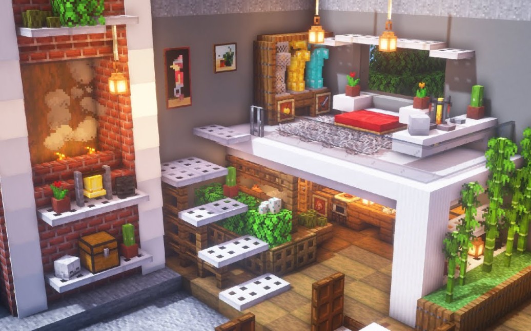 【Folli】minecraft搬运:现代房间室内装饰#1_哔哩哔哩_bilibili
