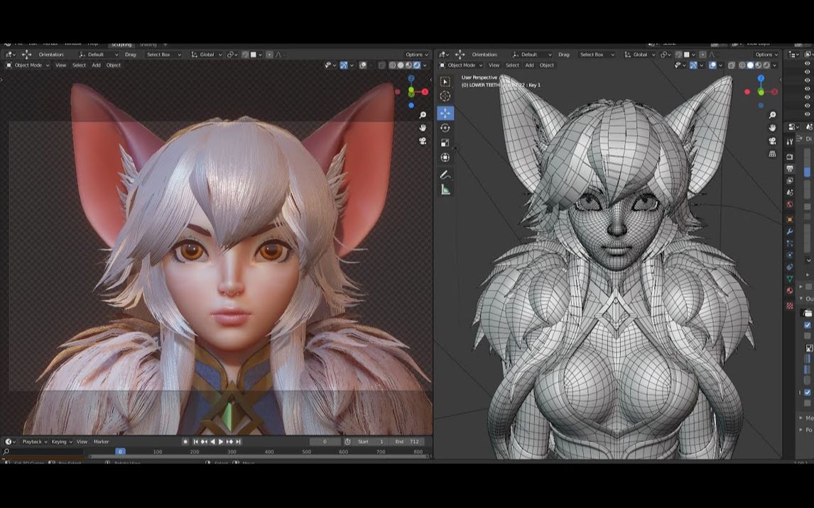 blender290幻想类游戏3d美女角色建模