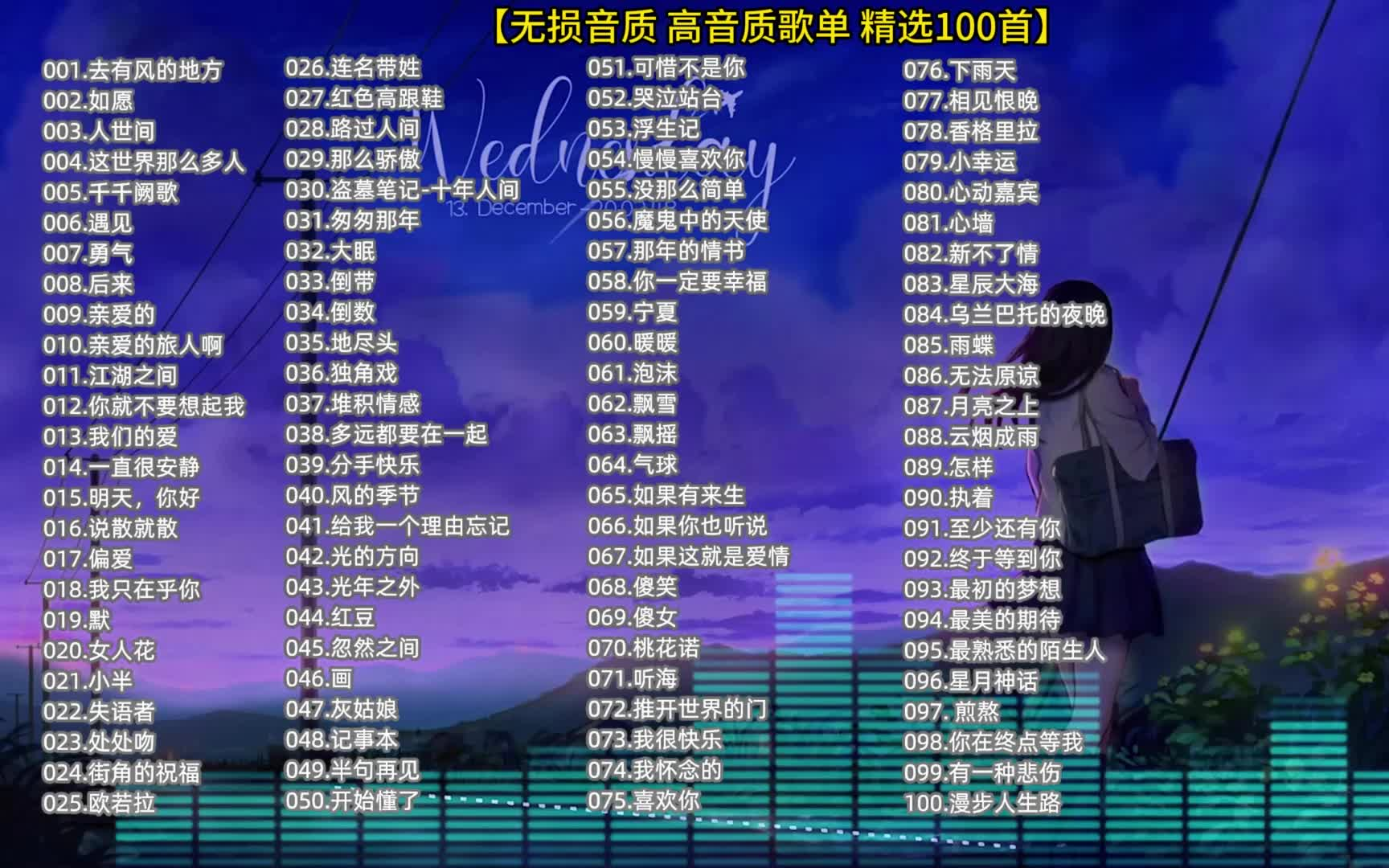 【无损音质 高音质歌单】100首超好听的中文经典歌曲合集 值得你单曲循环的经典音乐合集！