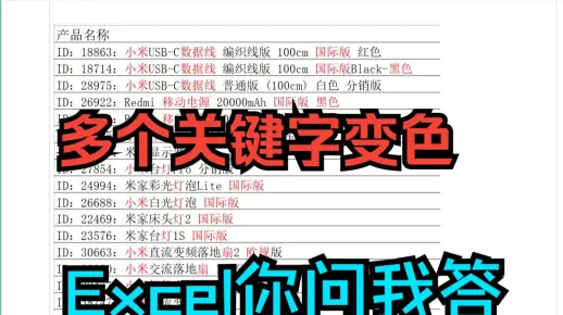 《Excel你问我答》单元格中多个关键词,一起变色
