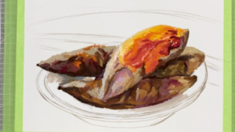 油画棒｜一盘大菜—烤红薯