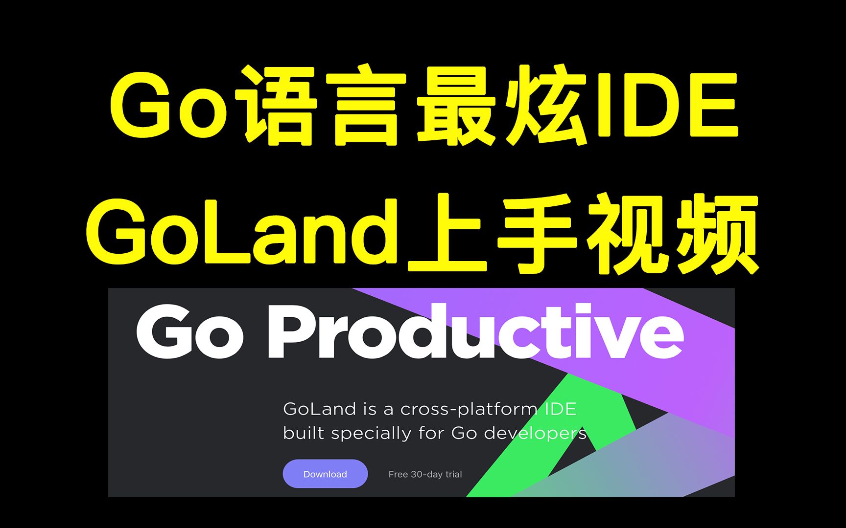 Go语言最炫IDE：GoLand上手视频教程