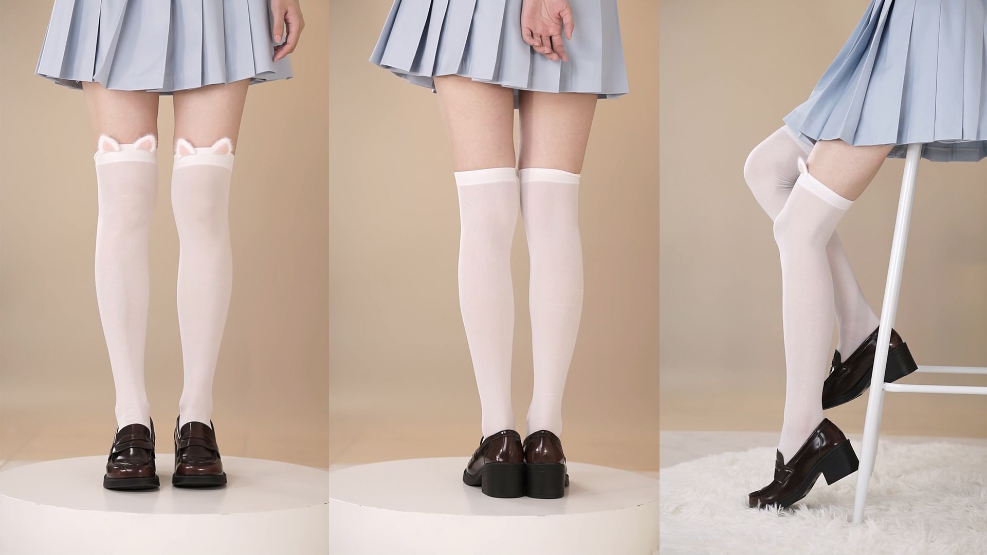 水蓝色水手服配白色猫耳朵 | 花絮转正的短片