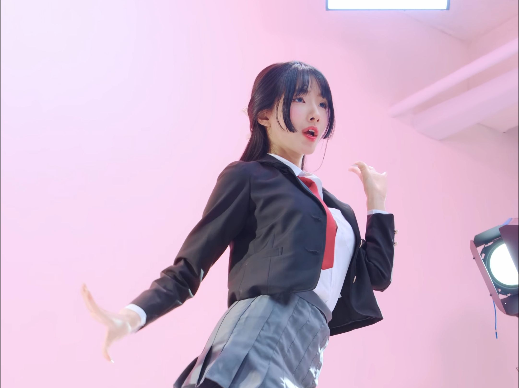 Xu Ying, WE GO, student uniform, side view