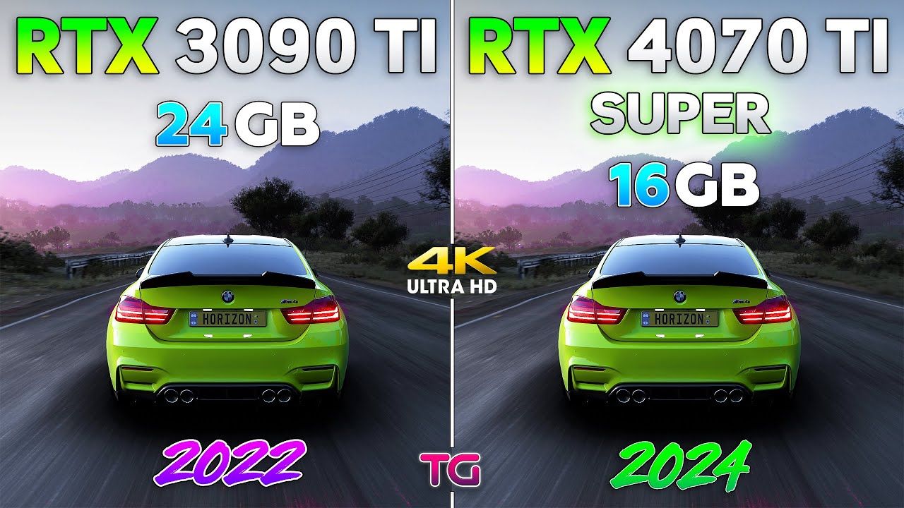 【4K60帧】RTX 3090 Ti vs RTX 4070 Ti SUPER | 4K分辨率10款游戏对比测试 | 作者：Testing Games
