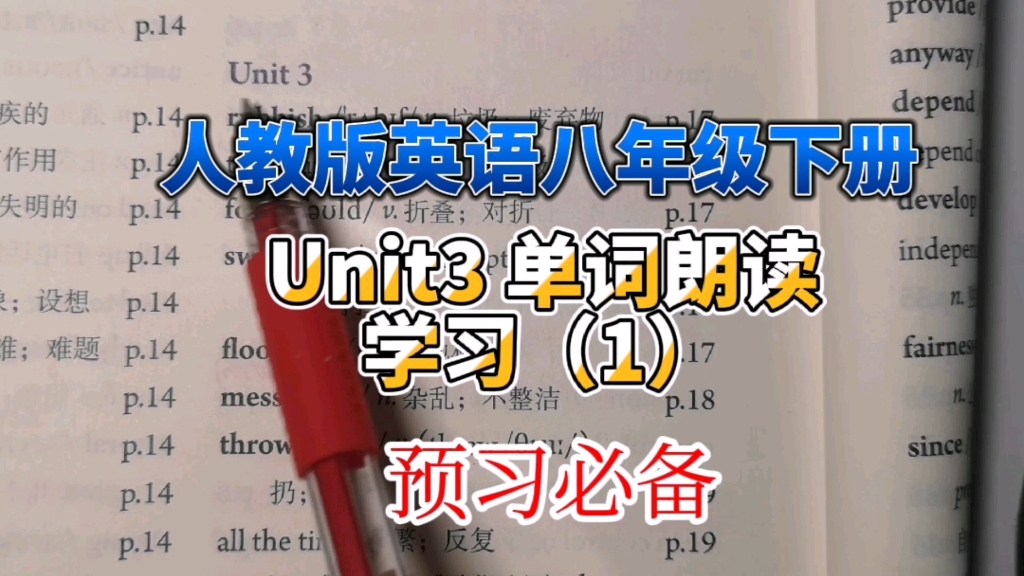 人教版英语八年级下册Unit3单词朗读学习（1），预习必备
