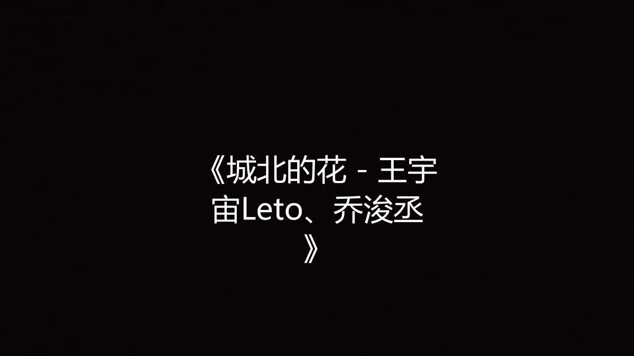 城北的花 - 王宇宙Leto、乔浚丞 高品质伴奏 带和声