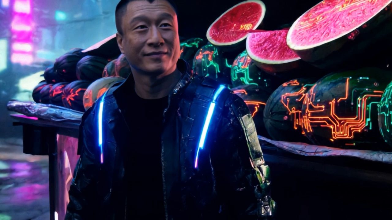 华强买瓜，但是赛博朋克