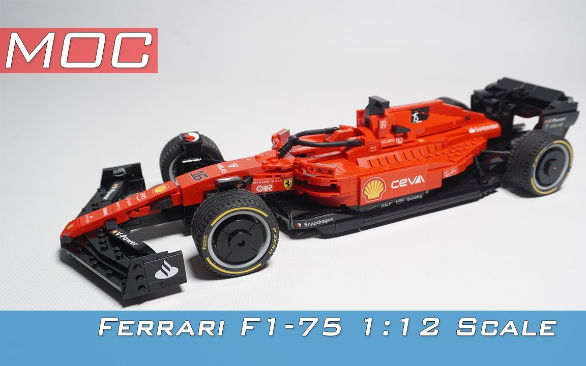 法拉利f f1赛车 f1-75 1-12 scale lego moc