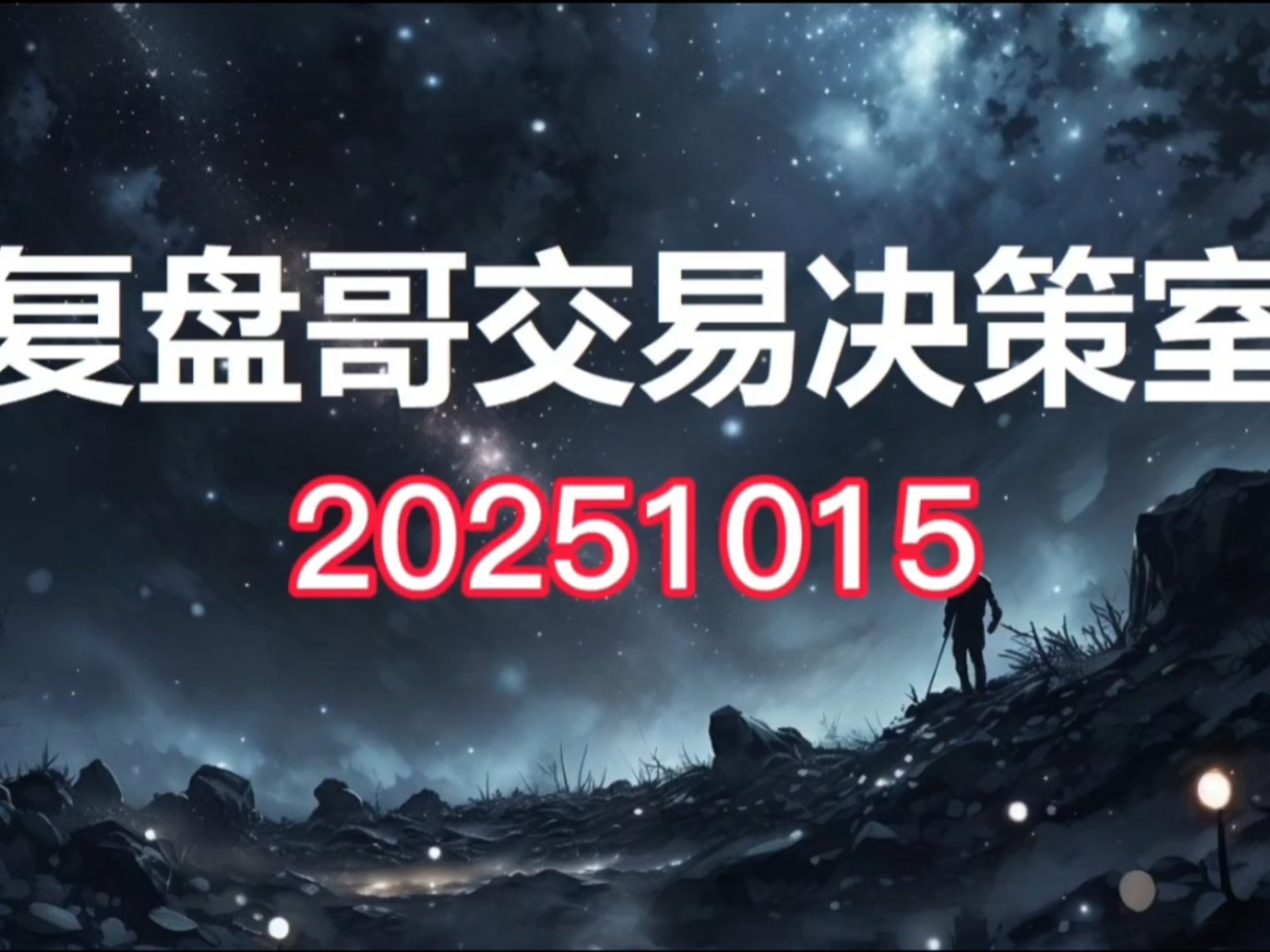 复盘哥交易决策室20251015