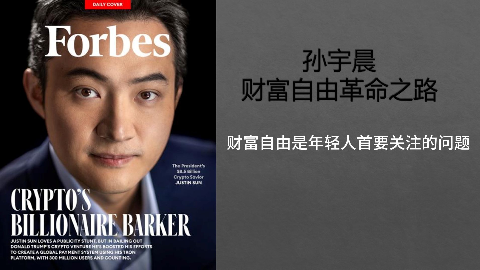 孙宇晨财富自由革命之路005财富自由是年轻人首要关注的问题