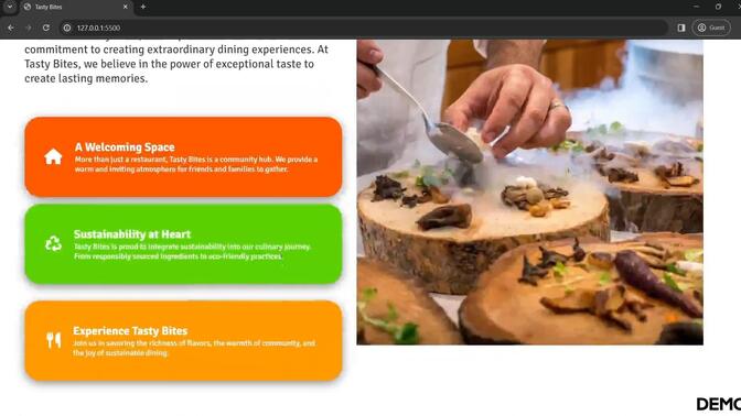 响应式食品餐厅网站使用HTML CSS和JavaScript