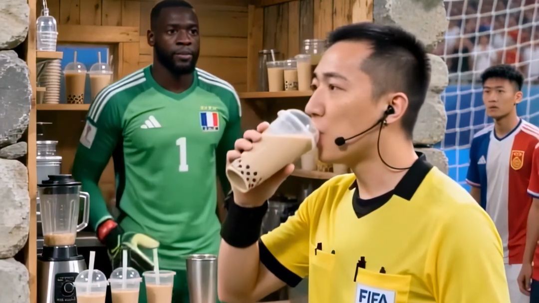 守门员在国足世界杯决赛上做奶茶