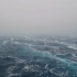 多云天气下波涛汹涌的海面实拍视频素材