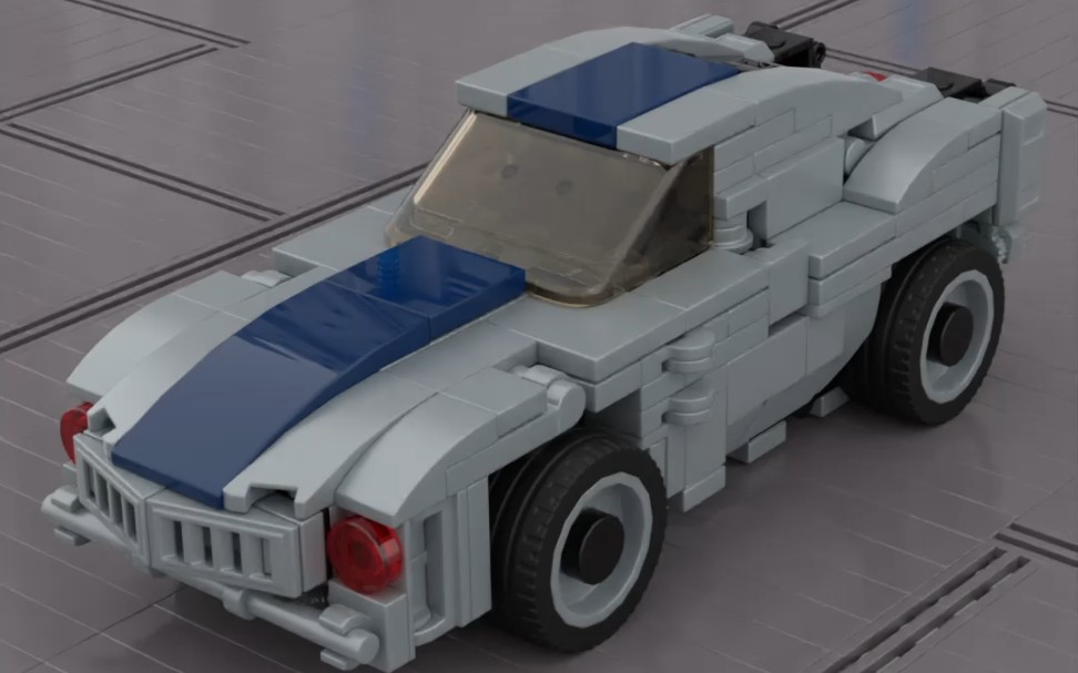 LEGO Architect作品，变形积木跑车