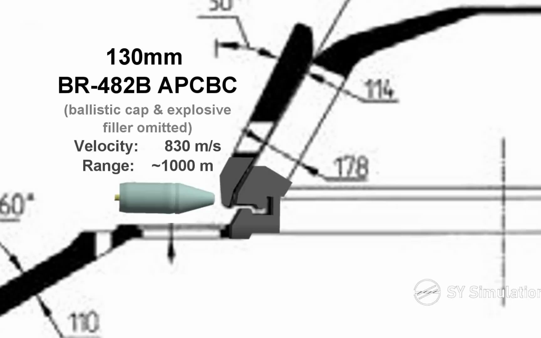 IS-7的130mm炮弹对于M48“巴顿”炮盾下沿的侵彻力分析
