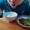 豆角炒肉搭配米饭 食音咀嚼音 喝音咀嚼音