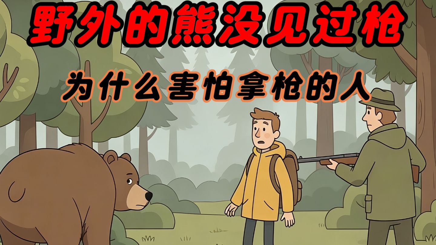 野外的熊没见过枪，为什么会害怕拿枪的人