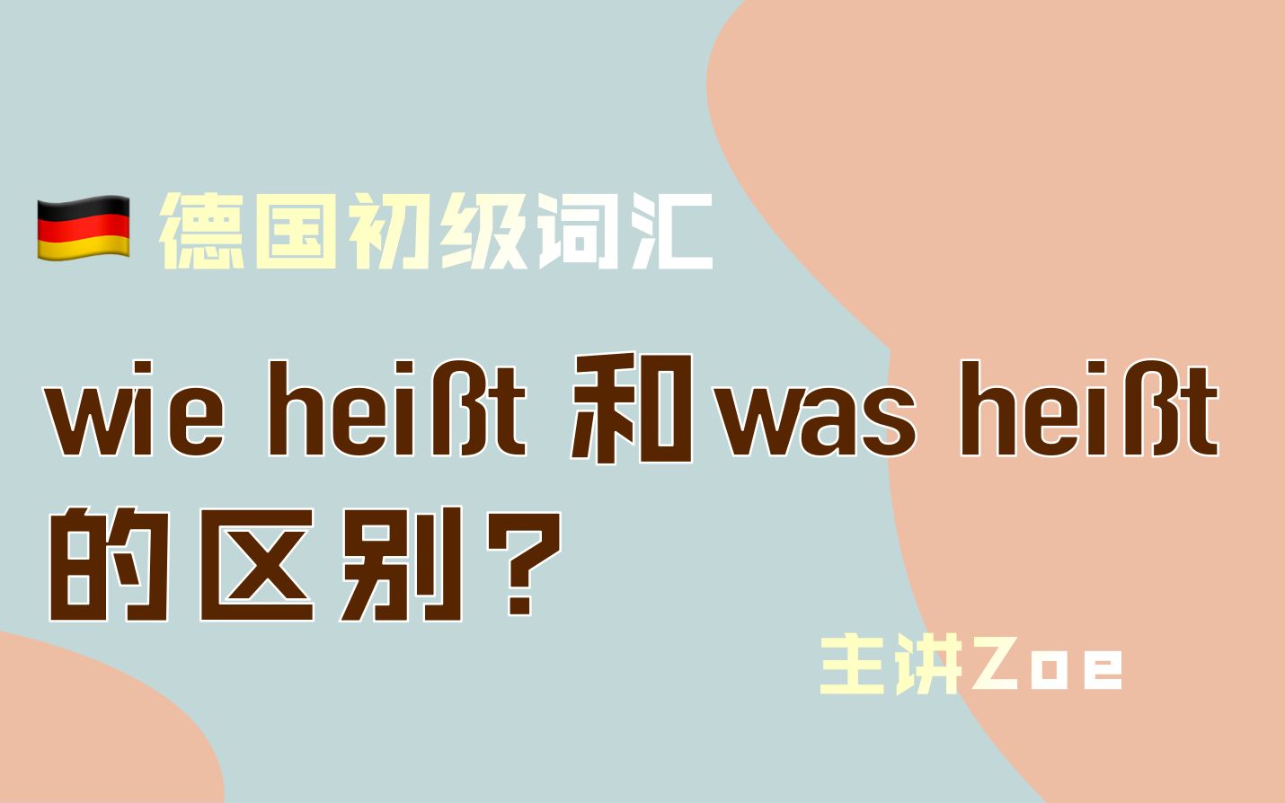 【德语初级单词解释】wie heißt 和 was heißt有什么区别？_哔哩哔哩_bilibili