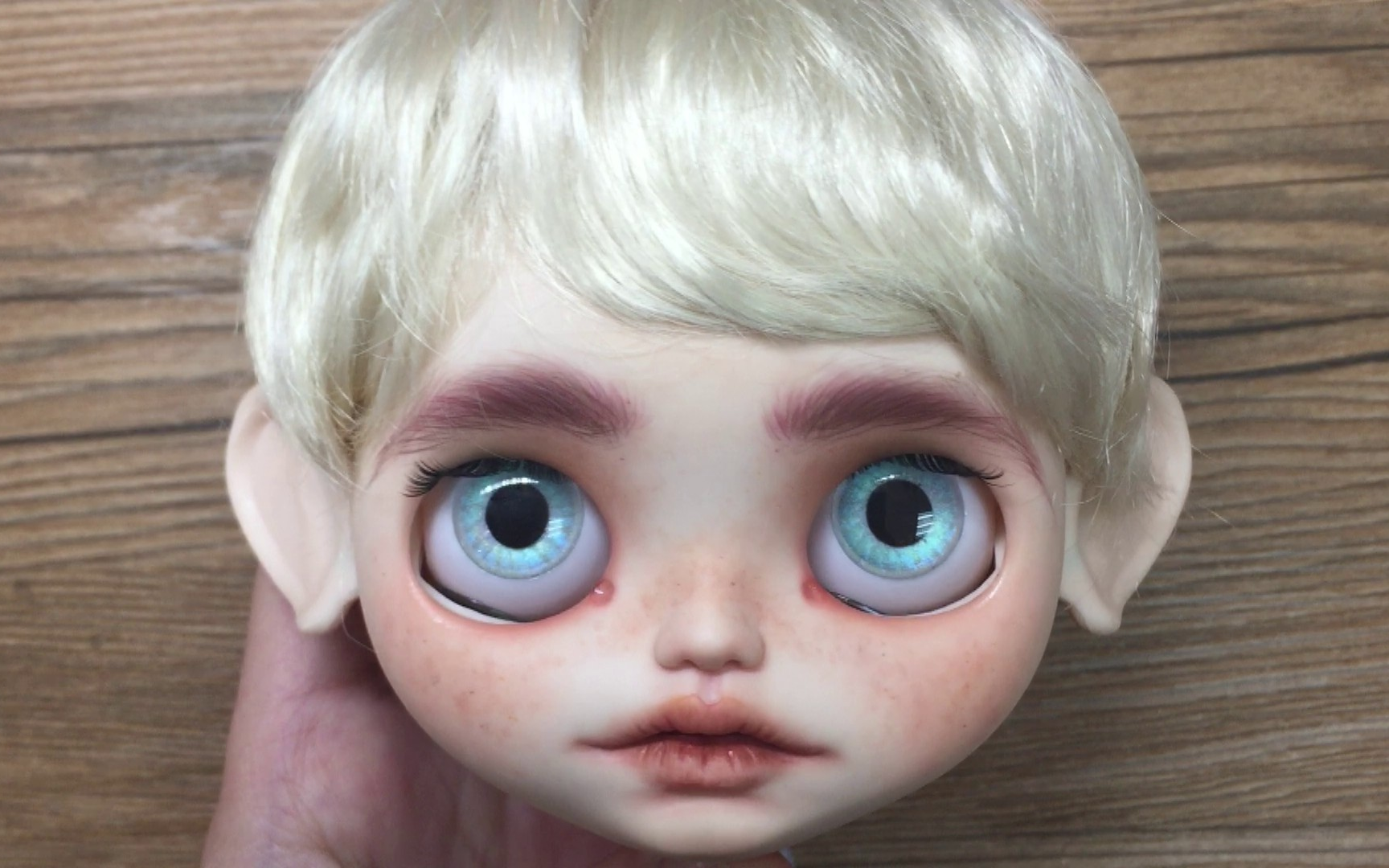 【blythe】【人偶恐惧慎入】小布改娃练习 浓眉雀斑小蓝孩