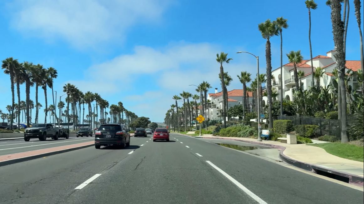 【4K 60FPS】驾驶在美国加州亨廷顿海滩海岸公路（2025.10）