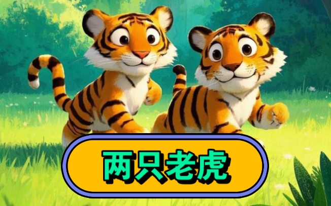 儿歌《两只老虎》完整版，儿童早教儿歌，宝宝音乐，宝宝启蒙早教哄睡儿歌，爸爸妈妈宝宝都喜欢听的儿童歌曲。