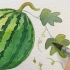 夏天必备，西瓜吃起来（水彩西瓜绘画过程）一起画起来呀